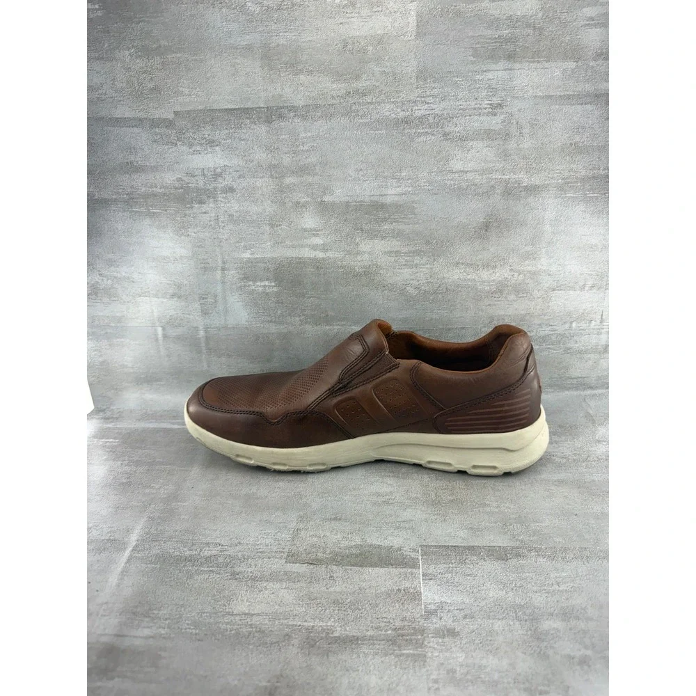 Rockport Men Brown Leather Lets Walk Slip On Loafers CH4263 Size 9.5 W
